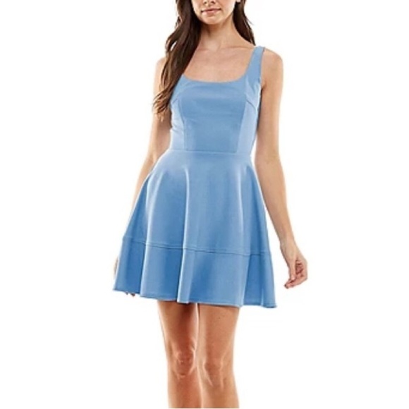 Lulus Light Blue Periwinkle Skater Dress Size Small NWOT - Picture 2 of 13